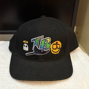 Black Embroidered Men's Cap with Colorful Design